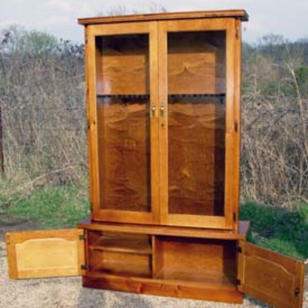 #1109 Solid Pine 12-Gun Cabinet